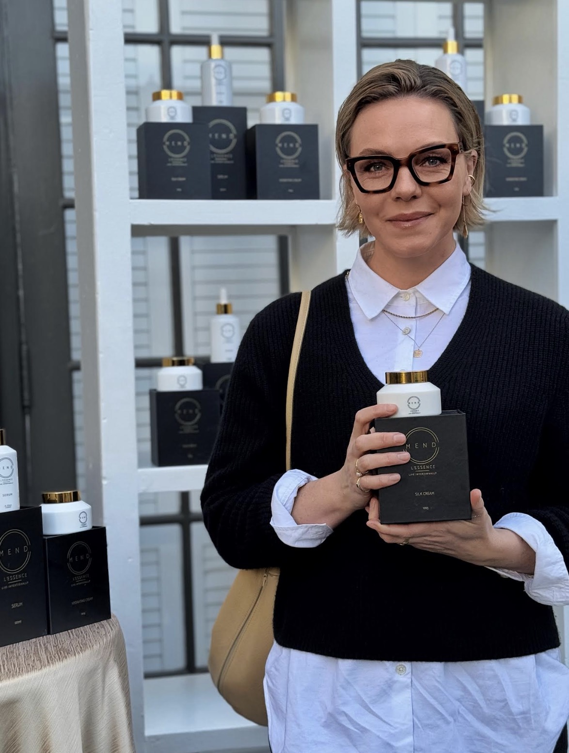 Eloise Mumford with MEND at the Bodywell & MEND’s 2025 Critics’ Choice & Grammy Fire Relief Lounge Presented by GBK Brand Bar. Photo by Jaclyn Gentilesco